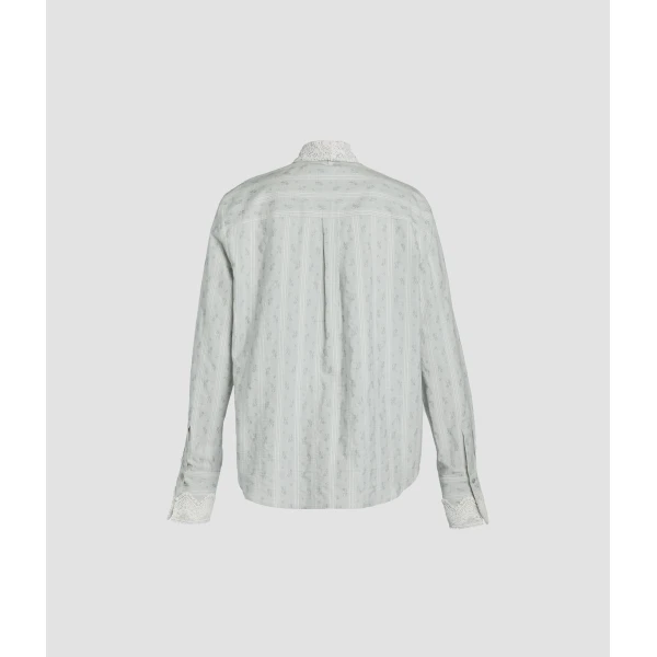 Erdem Ditsy Cotton Stripe Long Sleeve Shirt - Tops - British Romantic Luxury at Coveti