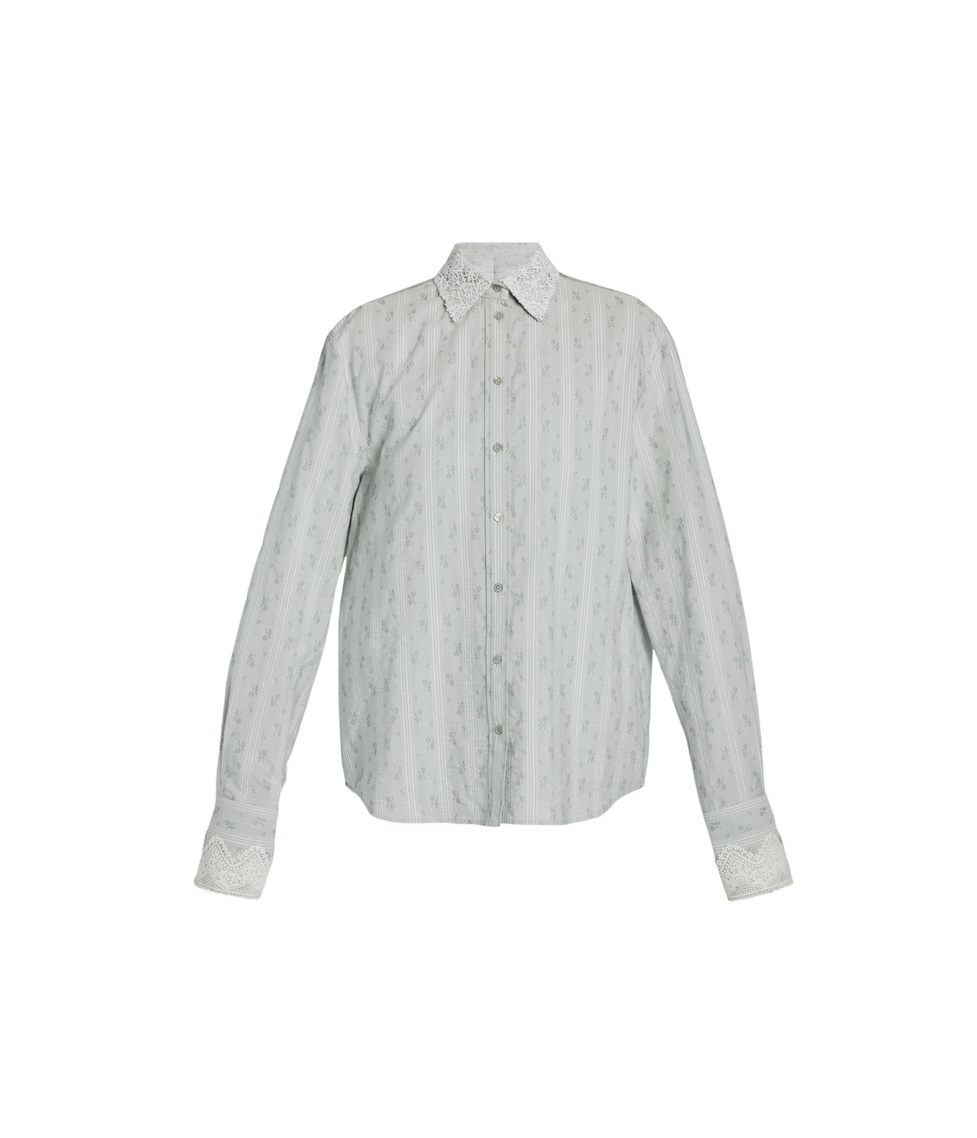 Erdem Ditsy Cotton Stripe Long Sleeve Shirt