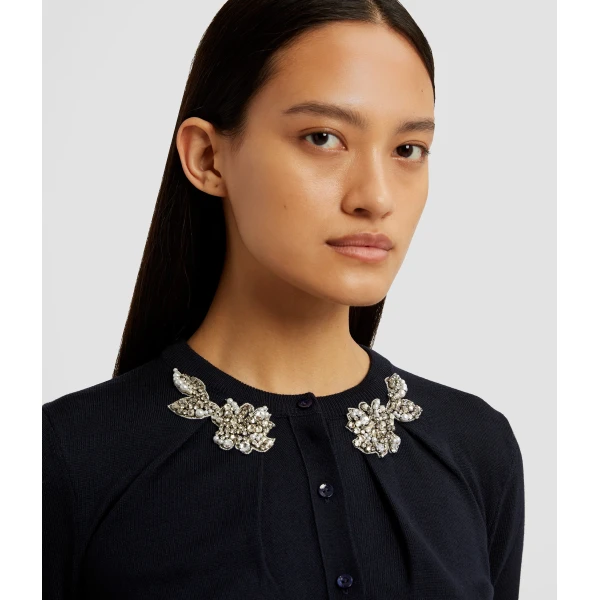 Erdem Drape Detail Knit Cardigan - Knitwear - British Romantic Luxury at Coveti