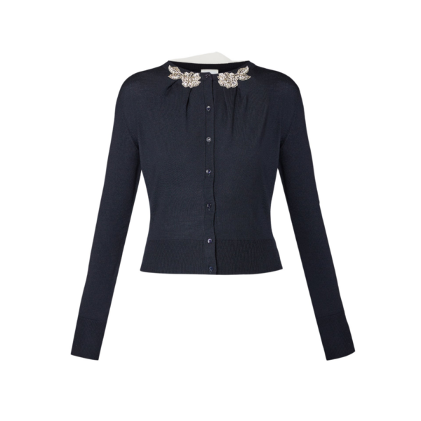 Erdem Drape Detail Knit Cardigan - Knitwear - British Romantic Luxury at Coveti