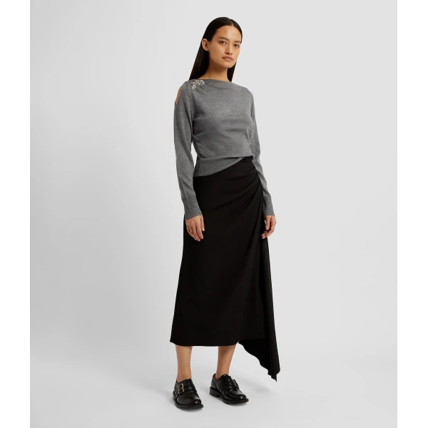 Erdem Drape Detail Knit Jumper - Knitwear - British Romantic Luxury at Coveti