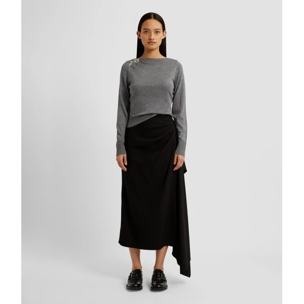 Erdem Drape Detail Knit Jumper - Knitwear - British Romantic Luxury at Coveti