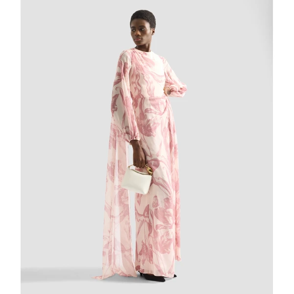 Erdem Draped Floral Print Silk Voile Gown - Dresses - British Romantic Luxury at Coveti