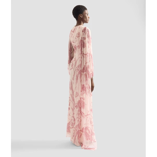 Erdem Draped Floral Print Silk Voile Gown - Dresses - British Romantic Luxury at Coveti
