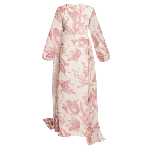 Erdem Draped Floral Print Silk Voile Gown - Dresses - British Romantic Luxury at Coveti