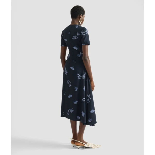 Erdem Draped Jacquard Midi Dress - Dresses - British Romantic Luxury at Coveti