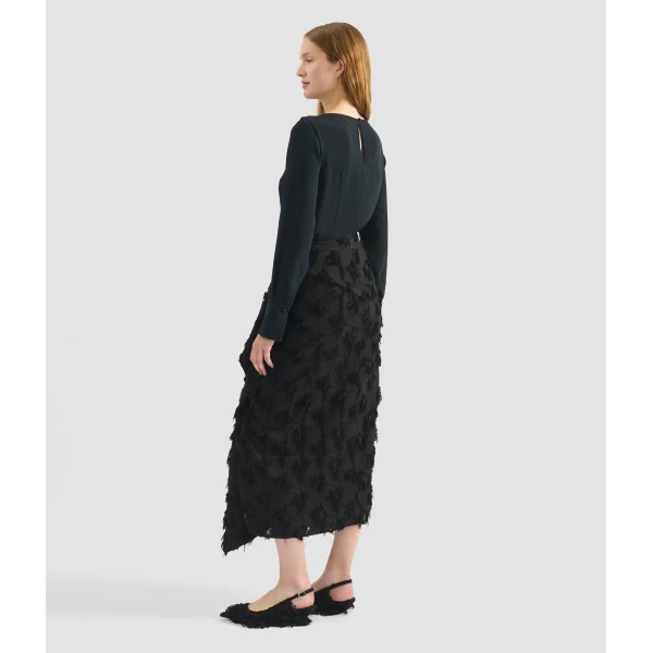 Erdem Draped Satin Cady Long Sleeve Blouse - Tops - British Romantic Luxury at Coveti