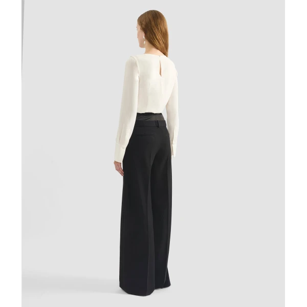 Erdem Draped Satin Cady Long Sleeve Blouse - Tops - British Romantic Luxury at Coveti
