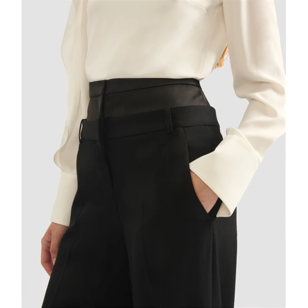 Erdem Grain De Poudre Wide Leg Trouser - Pants - British Romantic Luxury at Coveti