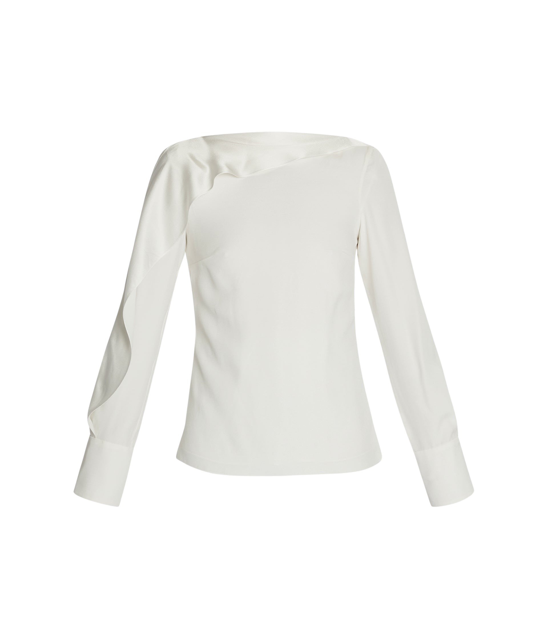 Erdem Draped Satin Cady Long Sleeve Blouse