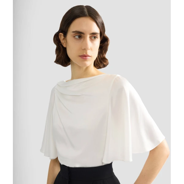 Erdem Draped Short Sleeve Top - Tops - British Romantic Luxury at Coveti
