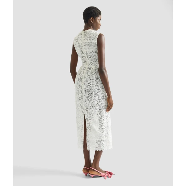 Erdem Embellished Cotton Guipure Sleeveless Midi Dress - Dresses - British Romantic Luxury at Coveti