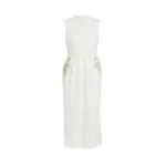 Erdem Embellished Cotton Guipure Sleeveless Midi Dress - Dresses - British Romantic Luxury at Coveti