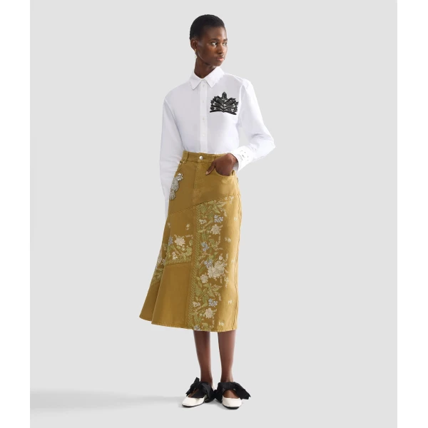 Erdem Embellished Cotton Poplin Long Sleeve Shirt - Tops - British Romantic Luxury at Coveti