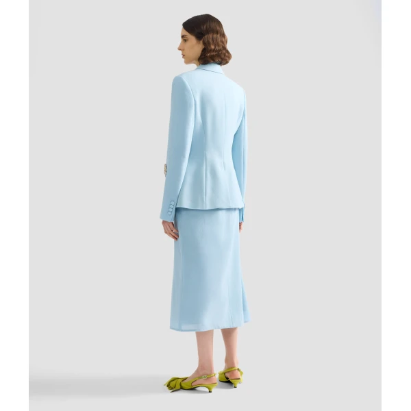 Erdem Embellished Crepe Draped Midi Skirt, view 4