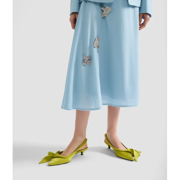 Erdem Embellished Crepe Draped Midi Skirt - Skirts - British Romantic Luxury at Coveti