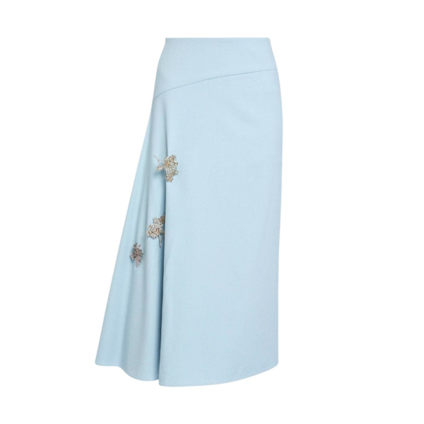 Erdem Embellished Crepe Draped Midi Skirt - Skirts - British Romantic Luxury at Coveti