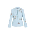 Erdem Embellished Crepe Fitted Blazer - Jackets - British Romantic Luxury at Coveti
