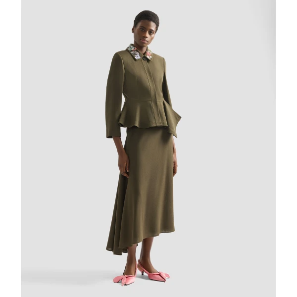 Erdem Embellished Crepe Peplum Blazer - Jackets - British Romantic Luxury at Coveti