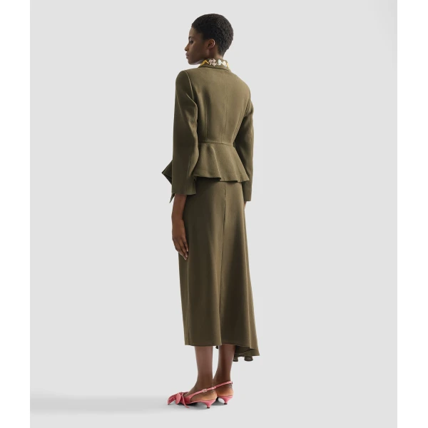 Erdem Embellished Crepe Peplum Blazer - Jackets - British Romantic Luxury at Coveti