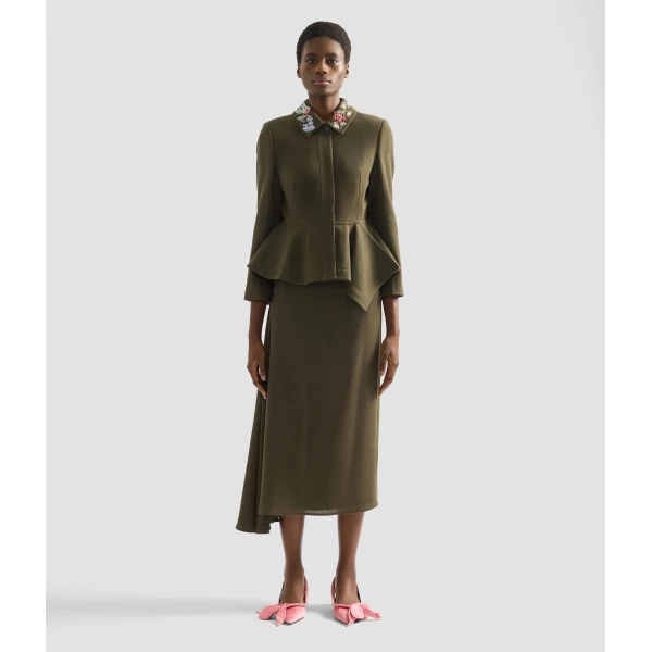 Erdem Embellished Crepe Peplum Blazer - Jackets - British Romantic Luxury at Coveti