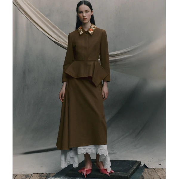 Erdem Draped Crepe Midi Skirt - Skirts - British Romantic Luxury at Coveti