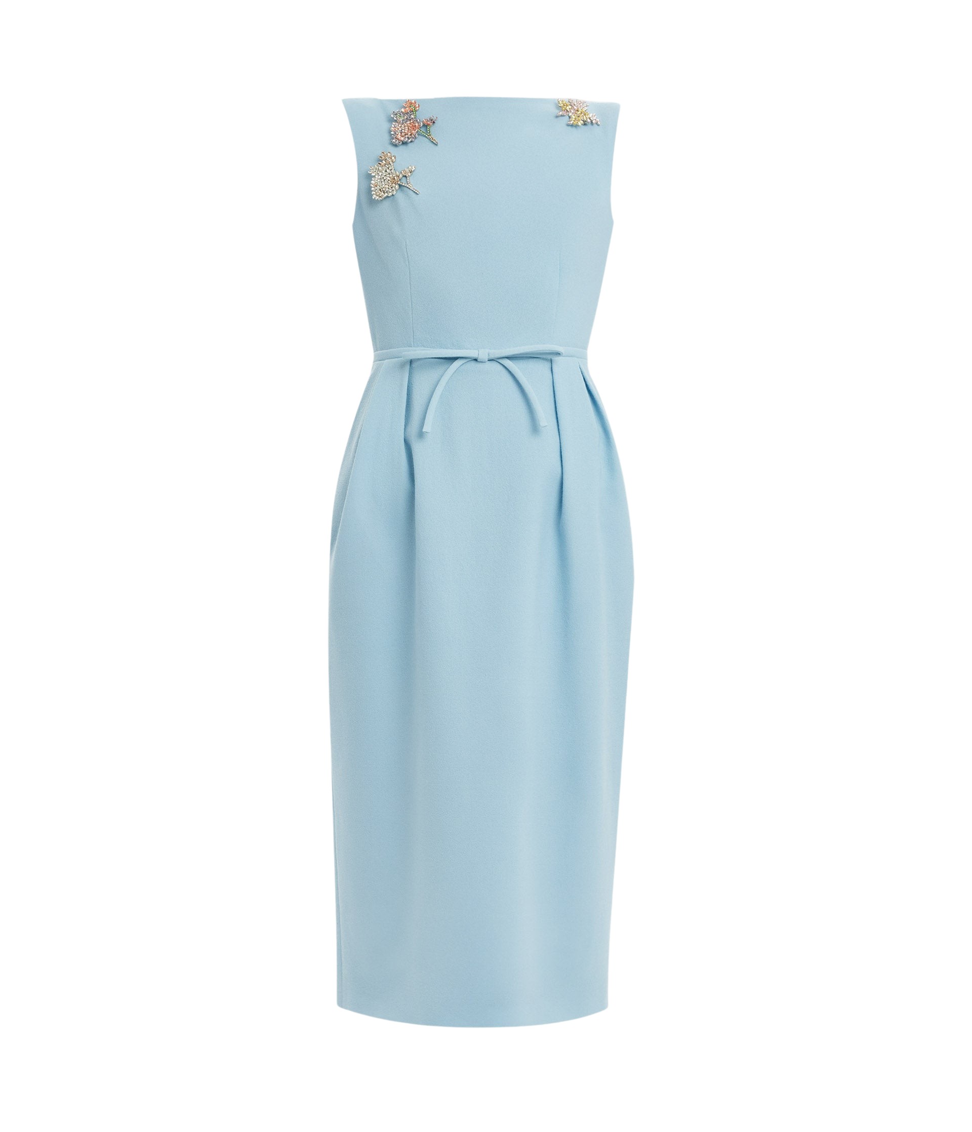 Erdem Embellished Crepe Sleeveless Midi Dress
