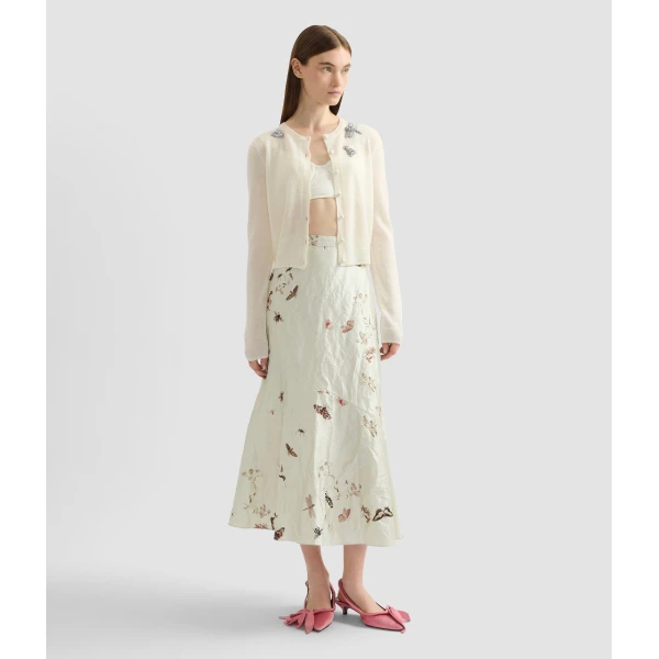 Erdem Embellished Crew Neck Cardigan - Knitwear - British Romantic Luxury at Coveti