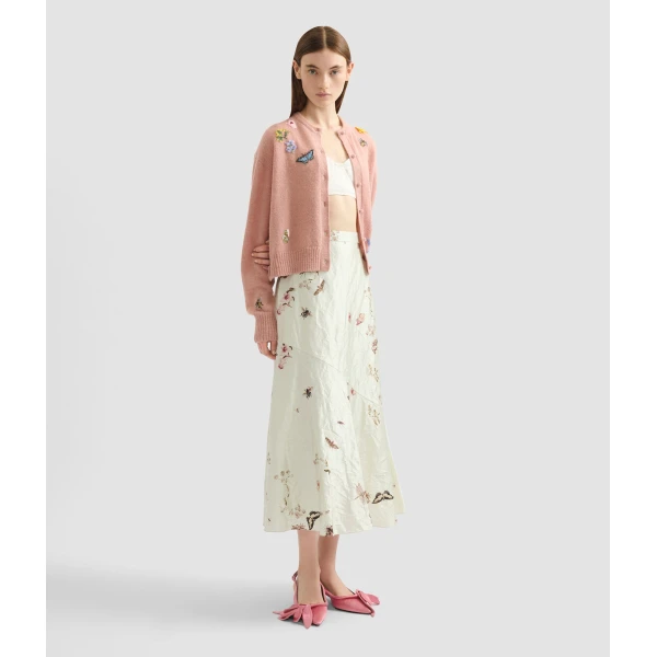Erdem Embellished Crew Neck Cardigan - Knitwear - British Romantic Luxury at Coveti