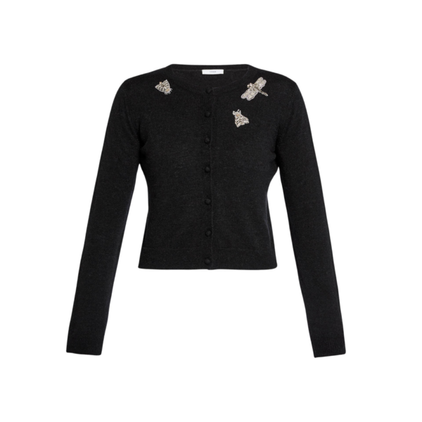 Erdem Embellished Crew Neck Cardigan - Knitwear - British Romantic Luxury at Coveti