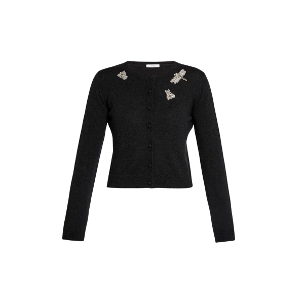 Erdem Embellished Crew Neck Cardigan - Knitwear - British Romantic Luxury at Coveti