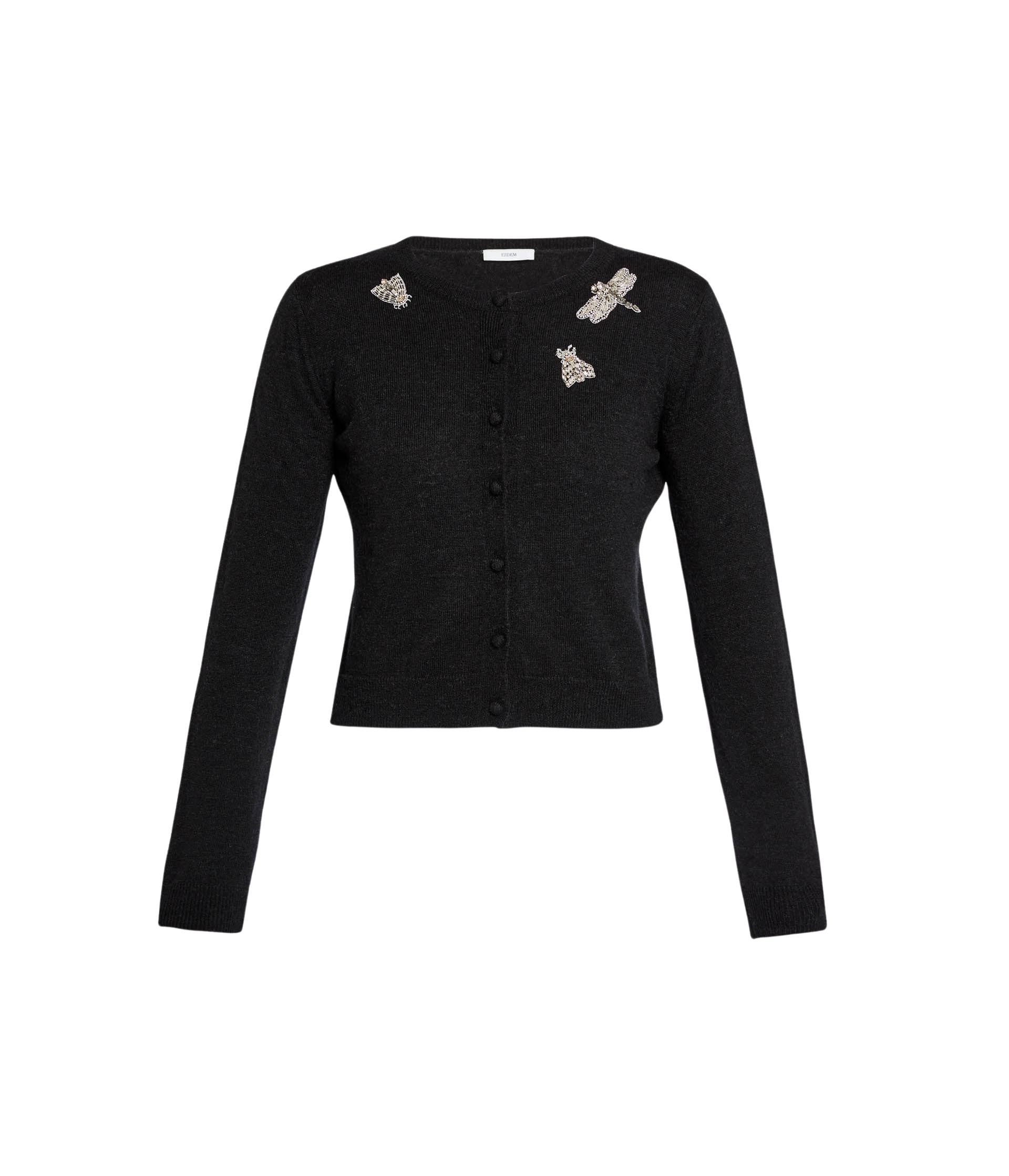 Erdem Embellished Crew Neck Cardigan - Knitwear - British Romantic Luxury at Coveti