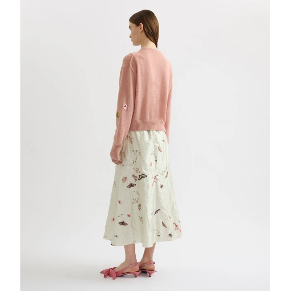 Erdem Embellished Crew Neck Cardigan - Knitwear - British Romantic Luxury at Coveti