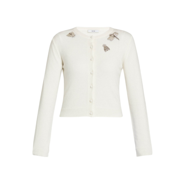 Erdem Embellished Crew Neck Cardigan - Knitwear - British Romantic Luxury at Coveti