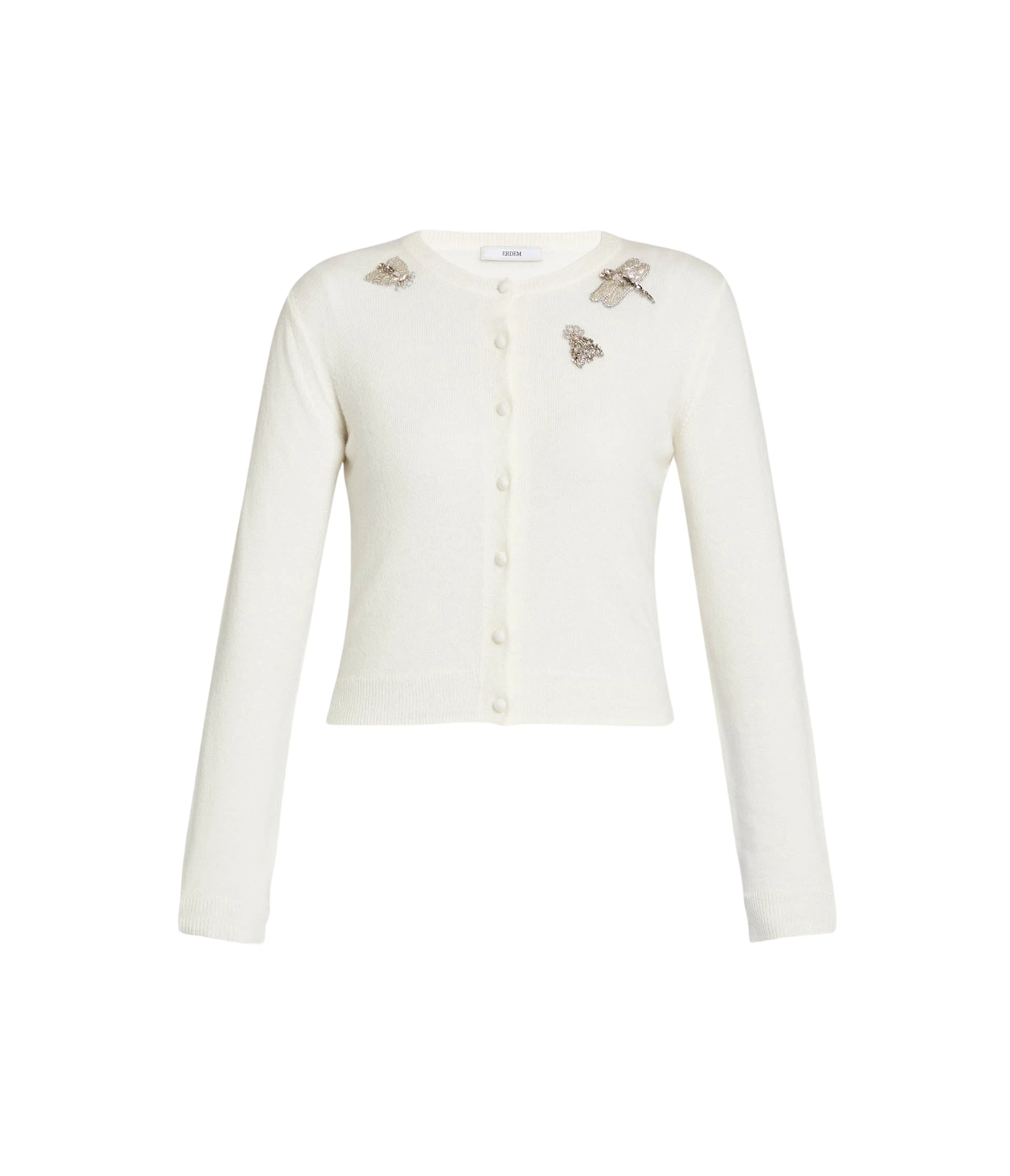 Erdem-Embellished-Crew-Neck-Cardigan-coveti-589706_nobg Erdem Embellished Crew Neck Cardigan - Knitwear - British Romantic Luxury at Coveti