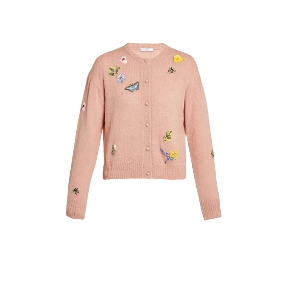 Erdem Embellished Crew Neck Cardigan - Knitwear - British Romantic Luxury at Coveti