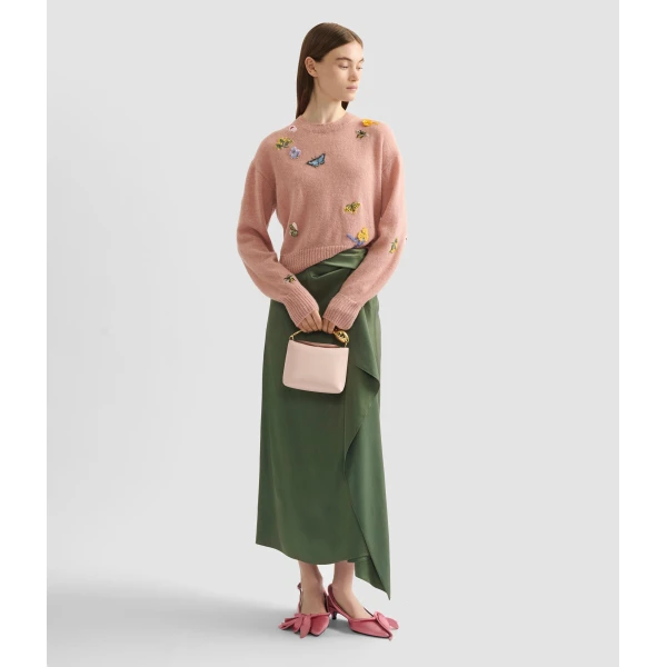 Erdem Embellished Crew Neck Jumper - Knitwear - British Romantic Luxury at Coveti
