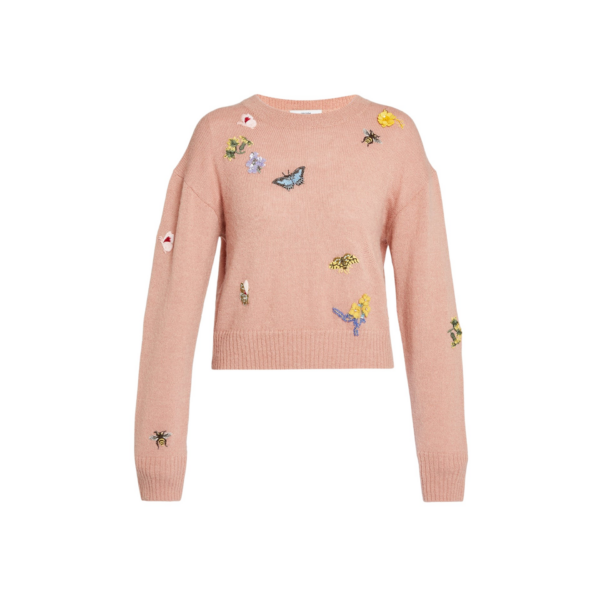 Erdem Embellished Crew Neck Jumper - Knitwear - British Romantic Luxury at Coveti