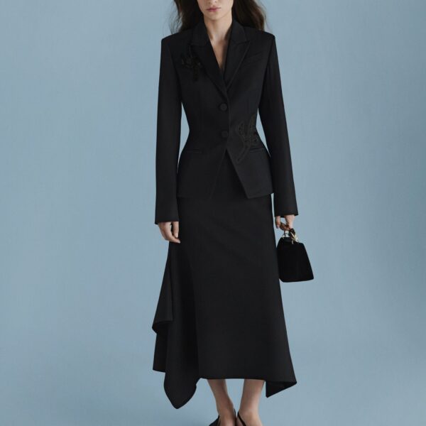 Erdem Embellished Grain De Poudre Fitted Blazer - Jackets - British Romantic Luxury at Coveti