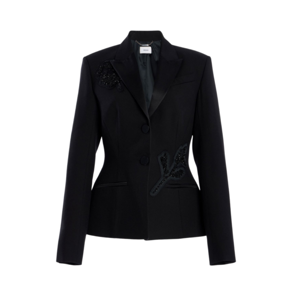 Erdem Embellished Grain De Poudre Fitted Blazer - Jackets - British Romantic Luxury at Coveti