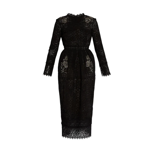 Erdem Embellished Guipure Long Sleeve Midi Dress - Dresses - British Romantic Luxury at Coveti