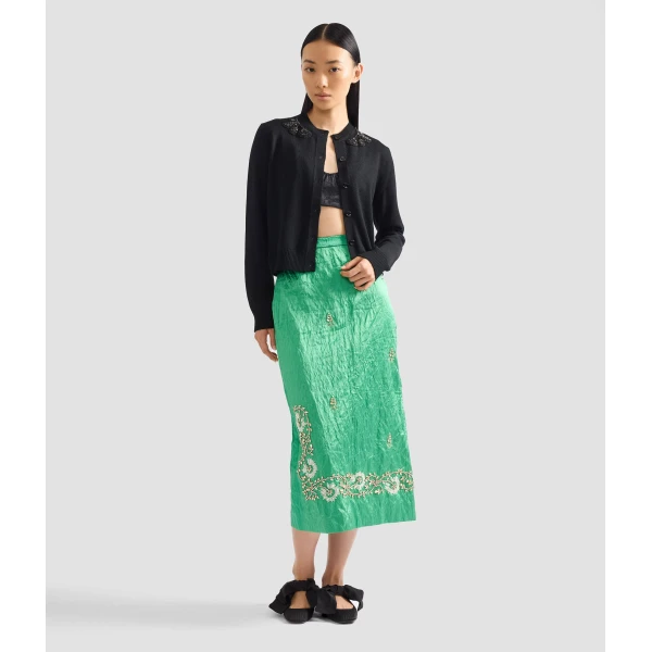 Erdem Embellished Merino Wool Cardigan - Knitwear - British Romantic Luxury at Coveti