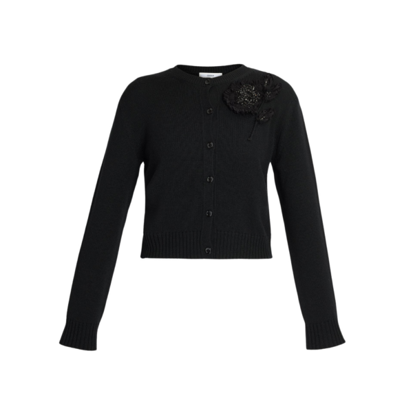 Erdem Embellished Merino Wool Cardigan - Knitwear - British Romantic Luxury at Coveti