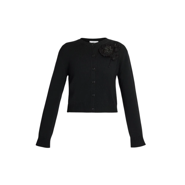 Erdem Embellished Merino Wool Cardigan - Knitwear - British Romantic Luxury at Coveti