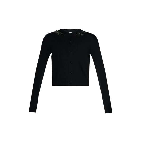 Erdem Embellished Merino Wool Cardigan - Knitwear - British Romantic Luxury at Coveti
