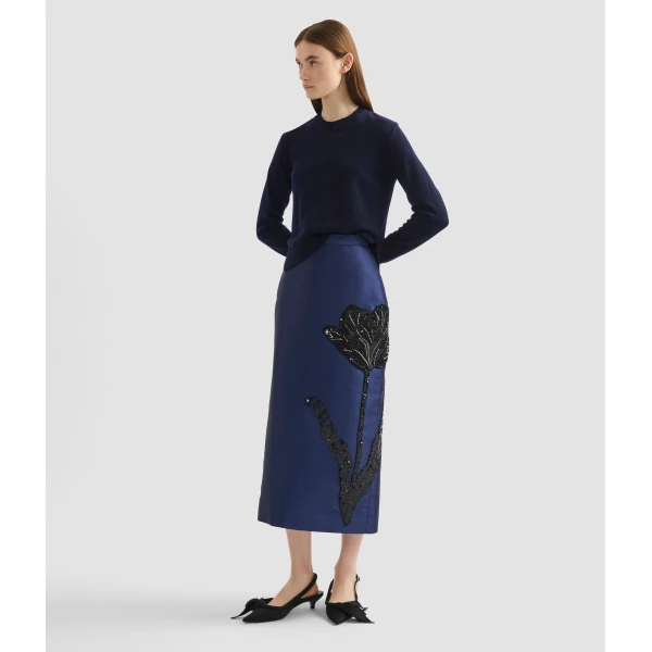 Erdem Embellished Mikado Pencil Skirt - Skirts - British Romantic Luxury at Coveti