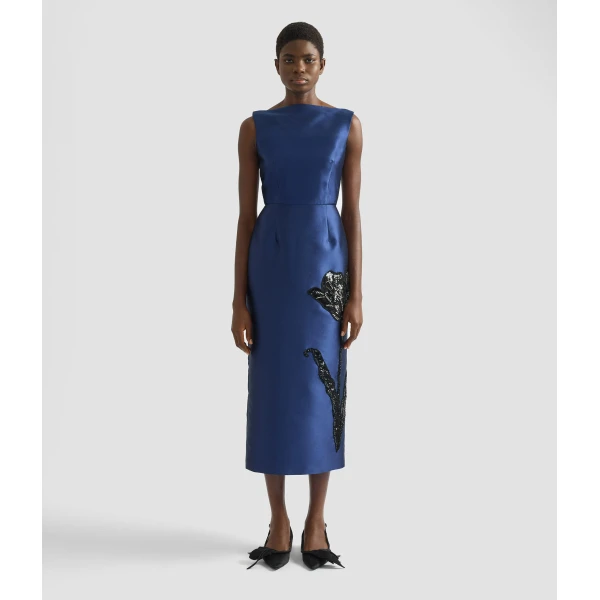 Erdem Embellished Mikado Sleeveless Midi Dress - Dresses - British Romantic Luxury at Coveti
