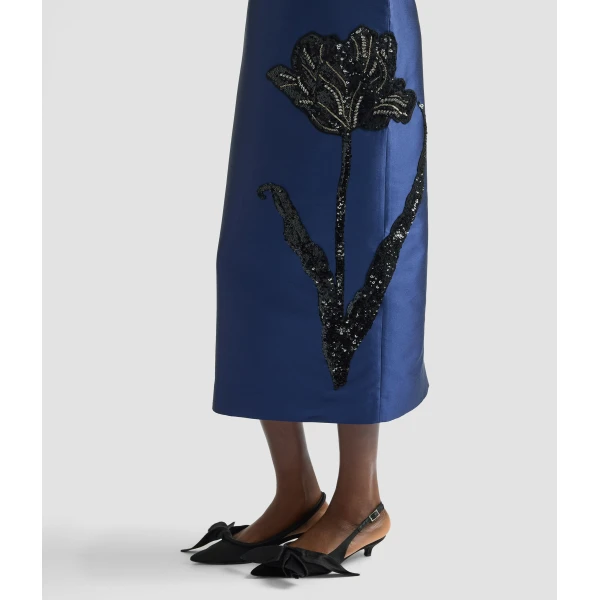 Erdem Embellished Mikado Sleeveless Midi Dress - Dresses - British Romantic Luxury at Coveti