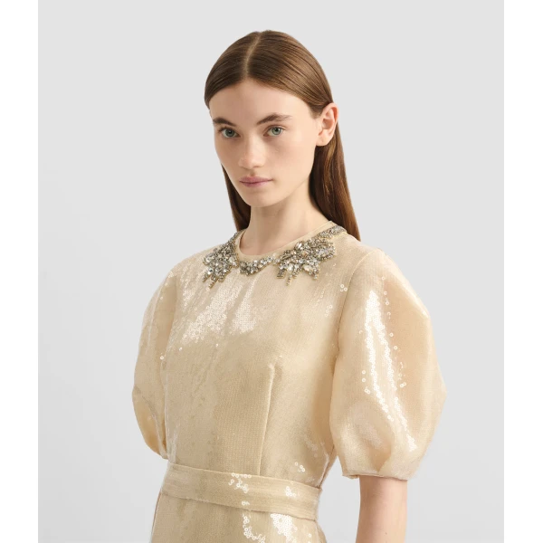 Erdem Embellished Organza Sequin Midi Dress - Dresses - British Romantic Luxury at Coveti