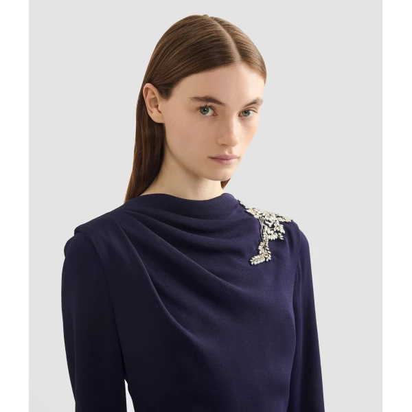 Erdem Embellished Sable Long Sleeve Gown - Dresses - British Romantic Luxury at Coveti